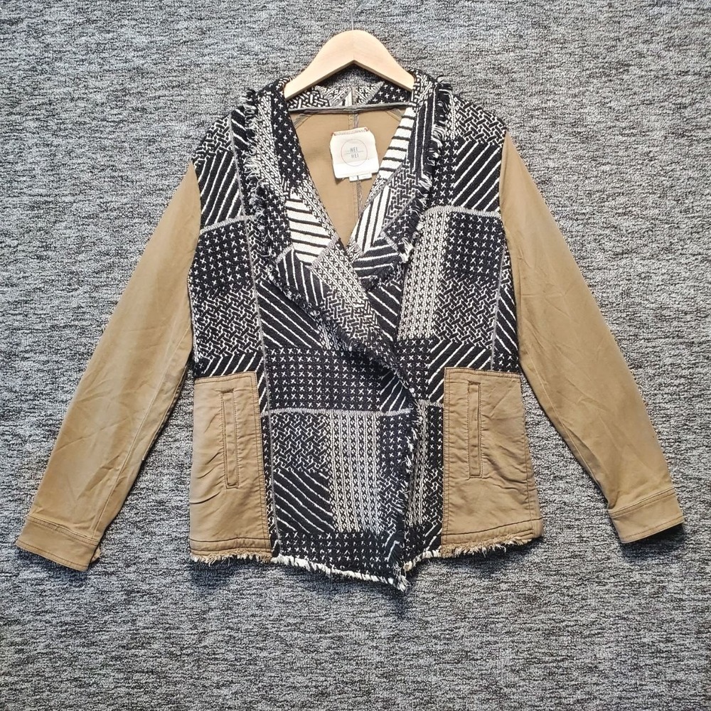 Hei Hei Anthropologie Fringed Fieldwork Patchwork Anorak Military Jacket Women S